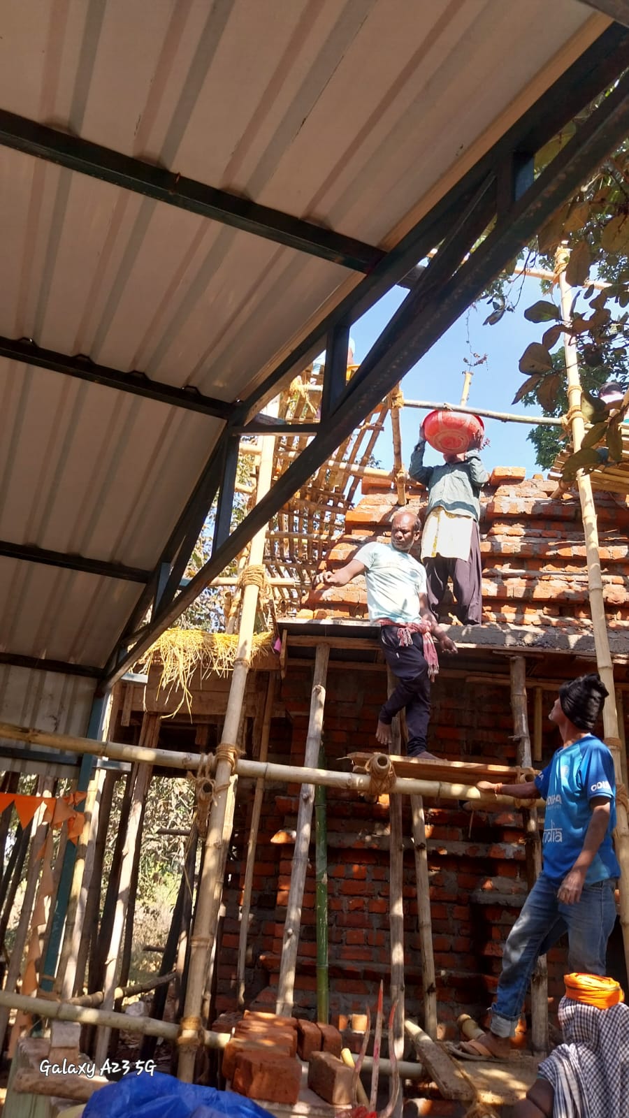 Workers Building Shikhara